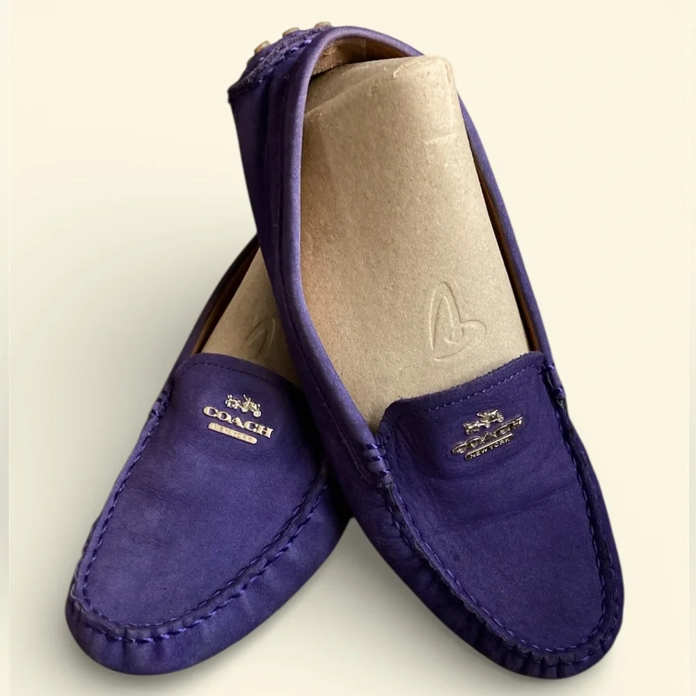 Coach Nancy Nubuck Violet Driving Loafers 8.5 EUC - Picture 1 of 8